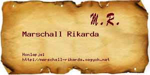 Marschall Rikarda névjegykártya